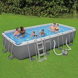 Steel Pro Max Prefabrik Aile Havuzu 5,49 M X 2,74 M X 1,22 M Örtü Merdivenli Geniş Dayanıklı Set