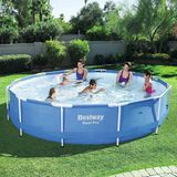 Steel Pro Max™ Yer Üstü Prefabrik Çember Havuz 3,66 M X 76 Cm Yırtılmaya Dayanıklı Yapı Pratik Yazlık