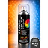 Steel Sprey Boya 400 ml Dekoratif Boya Graffiti Duvar Boyası Mobilya Boyası Metal Boyası 1 Adet - 0315 Gri