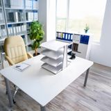 Steelline 4 Katlı Metal Dosya Rafı - Masa Üstü Ultra Sağlam Ofis Organizer (29.5X30.5X25CM) - Beyaz