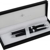 Steelpen 811 Lemans Siyah Krom Roller-Tükenmez Kalem Seti