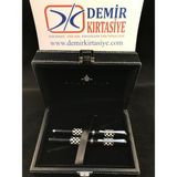 Steelpen Force Serisi 8601 Siyah Beyaz Dolma Kalem+Tükenmez Kalem - Altın - Sarı