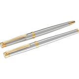 Steelpen Lemans Serisi 813 Krom Gold Roller Kalem+Tükenmez Kalem - Renkli