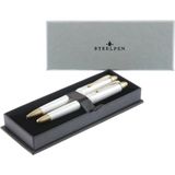 Steelpen Pearl Serisi 4590 Dt İnci Beyazı Dolma Kalem ve Tükenmez Kalem