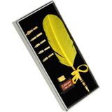 Steelpen Steel Pen Kuş Tüyü Divit Kalem Seti Kaligrafi Kalemi - Sarı