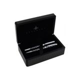Steelpen World Dolma ve Tükenmez Kalem Seti, Krom Siyah Taşlı