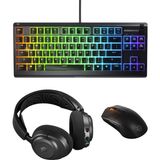 SteelSeries Steelserıes Profesyonel Gaming Kablosuz Klavye Mouse Kulaklık Seti - Siyah