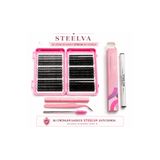 STEELVA Takma Kirpik Seti 580 Adet i Yapıştırıcı, Sabitleyici, Cımbız Ve Kirpik Fırçasıyla Hediye Eyelinerla