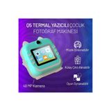 Steep Solid Anlık Termal Yazıcılı Dijital Çocuk Kamerası 2.4 İnç HD Şipşak Fotoğraf Makinesi (Mavi)