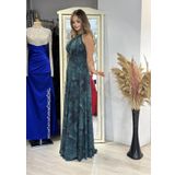 Stefani Yaka Şifon Kloş Elbise