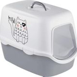 Stefanplast Cathy Grıffe Mavi Beyaz Kedi Tuvaleti 56x40x40 Cm