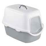 Stefanplast Cathy Kapalı Filtresiz Kedi Tuvaleti 56 X 40 X 40 Cm - Beyaz/gri