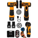 Steiner 12V 2 Ah Çift Akülü Mini Avuç Içi Spirali ve Şarjlı Avuç Taşlama Makinesi Turuncu