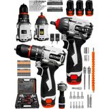 Steiner 18V 2.0 Ah Kömürsüz 3 Akülü Darbeli Matkap Şarjlı Bijon Sıkma Makinesi + 66 Parça Uç Seti + 2 Şarj Aleti