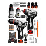 STEİNER 18V 2.0 Ah Kömürsüz Motor Darbeli Matkap 3 Akülü Şarjlı Vidalama Matkap + Somun Sıkma Makinesi + 66 Parça Uç Seti + 2 Şarj Aleti + Çanta
