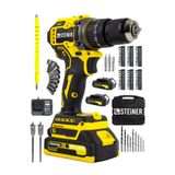 Steiner 21V Çift Akü Kömürsüz Motor Çelik Mandren Darbeli Akülü Vidalama Şarjlı Matkap 84 Parça Set S156825