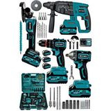 Steiner 21v Darbeli Kömürsüz Kırıcı Delici Hilti ve Taşlama ve Matkap ve Somun Sıkma Sökme 4'lü Set Mavi