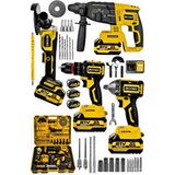 Steiner 21v Darbeli Kömürsüz Kırıcı Delici Hilti ve Taşlama ve Matkap ve Somun Sıkma Sökme 4'lü Set Sarı