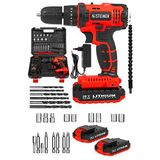 Steiner 58 V 5 AH Darbeli Çift Akülü Metal Dişli Şanzıman Şarjlı Vidalama Matkap + 27 Parça Set