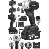 Steiner 88V 5Ah Çift Akülü Kömürsüz Çantalı Matkap Bijon Somun Sıkma Makinesi Siyah + Mandren
