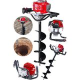 Steiner Alman 11 Hp Tam Profesyonel Benzinli Toprak Burgu Makinesi 15 Cm Delme Ucu Fidan Dikme Makinesi Kırmızı