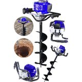 Steiner Alman 11 Hp Tam Profesyonel Benzinli Toprak Burgu Makinesi 15 Cm Delme Ucu Fidan Dikme Makinesi Mavi