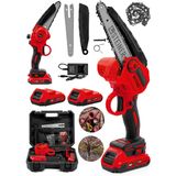 Steiner Alman 198 Vf 10 Ah 25 cm Bakır Sargılı Akülü Dal Kesme Budama Testere Bıçkı Makinesi Kırmızı