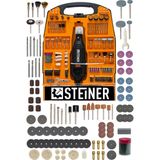 Steiner Alman 302 Parça Devir Ayarlı 460 Watt Hobi Kalıpçı Gravür Seti El Motoru Mini Taşlama Seti Turuncu