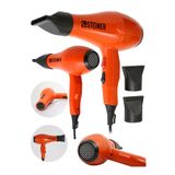 STEİNER Alman 3800 W Profesyonel Saç Kurutma Makinesi Fön Makinesi Ac Motor Ms-9001 Turuncu + 2 Adet Başlık