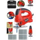 Steiner Alman 4000 Watt Lazerli Professional 6 Kademe Devirli Otomatik Dekupaj Testere Çantalı Kırmızı +15uç