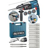 Steiner Alman 4000 Watt Profesyonel Kırıcı Delici Hilti Darbeli Matkap Gri + 20 Adet Uç + Mandren - Renkli