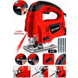 Steiner Alman 4600 W Lazerli Sjs Metal Şanzuman 6 Kademe Devirli Pandül Ayarlı Dekupaj Testere Makinesi 5 Uç Kırmızı
