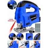 Steiner Alman 4600 W Lazerli Sjs Metal Şanzuman 6 Kademe Devirli Pandül Ayarlı Dekupaj Testere Makinesi 5 Uç Mavi