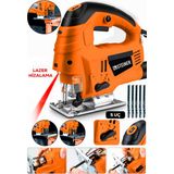 Steiner Alman 4600 W Lazerli Sjs Metal Şanzuman 6 Kademe Devirli Pandül Ayarlı Dekupaj Testere Makinesi 5 Uç Turuncu