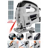 Steiner Alman 4600 W Lazerli Sjs Metal Şanzuman 6 Kademe Devirli Pandül Ayarlı Dekupaj Testere Makinesi Gri + 15UÇ
