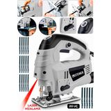 Steiner Alman 4600 W Lazerli Sjs Metal Şanzuman 6 Kademe Devirli Pandül Ayarlı Dekupaj Testere Makinesi Gri + 20UÇ