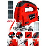 Steiner Alman 4600 W Lazerli Sjs Metal Şanzuman 6 Kademe Devirli Pandül Ayarlı Dekupaj Testere Makinesi Kırmızı + 15UÇ
