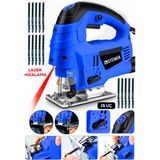 Steiner Alman 4600 W Lazerli Sjs Metal Şanzuman 6 Kademe Devirli Pandül Ayarlı Dekupaj Testere Makinesi Mavi + 15UÇ