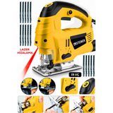 Steiner Alman 4600 W Lazerli Sjs Metal Şanzuman 6 Kademe Devirli Pandül Ayarlı Dekupaj Testere Makinesi Sarı + 15UÇ