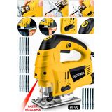 Steiner Alman 4600 W Lazerli Sjs Metal Şanzuman 6 Kademe Devirli Pandül Ayarlı Dekupaj Testere Makinesi Sarı + 20UÇ