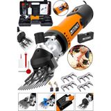 Steiner Alman 9900 W Devir Ayarlı Çift Soğutmalı Koyun Kırpma Kırkma Makinesi Turuncu + 4 Adet Üst Bıçak