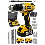 Steiner Alman Darbeli 13mm 58 V 5 Ah Çift XR Akülü Şarjlı Vidalama Matkap Sarı + Set