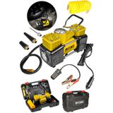 Steiner Alman Profesyonel 12V Çift Pistonlu 150 Psi Işıklı Araç Araba Lastik Bot Şişirme Kompresörü Full Set