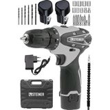 Steiner Alman Titan 36 V Sjs Çift Metal Şanzuman Çift Akülü Şarjlı Vidalama Matkap + 24 Parça Set - Renkli