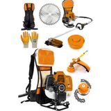 Steiner Alman Turbo T 9001 Sırt Tipi Benzinli Motorlu Çalı Çim Ot Biçme Tırpanı Makinesi + Canavar Başlık