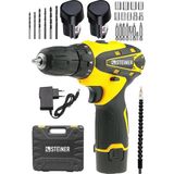 Steiner Germany Technology 32 V Darbesiz Metal Şanzıman Çift Akülü Şarjlı Vidalama Matkap Sarı + Set - Renkli