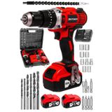 Steiner Germany Technology Darbeli 13 mm 58 V 5 Ah Çift Kırmızı XR Akülü Şarjlı Vidalama Matkap Set