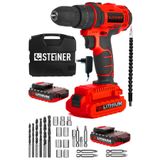 Steiner Germany Technology Darbeli 58 V 5 Ah Metal Şanzıman Çift Akü Red Şarjlı Vidalama Matkap Set