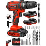 Steiner Germany Technology Highline 58 V 5 Ah Darbeli Bakır Sargılı Çift Akülü Kırmızı Vidalama Matkap