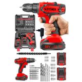 Steiner Germany Technology Kupfer Darbeli 58 V 5 Ah Çift Akülü Kırmızı 24 Parça Vidalama Matkap
